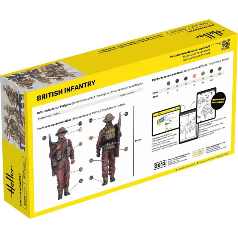 British Infantry 1/72 Heller Plastic Model Figures