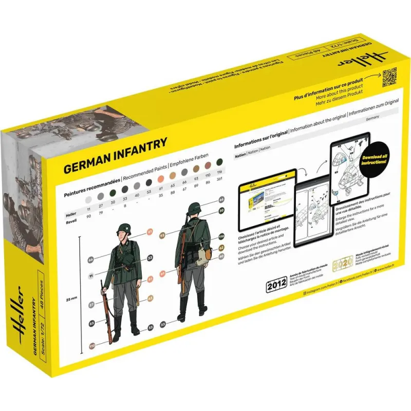 Infanterie allemande 1/72 Figurines Plastique Heller