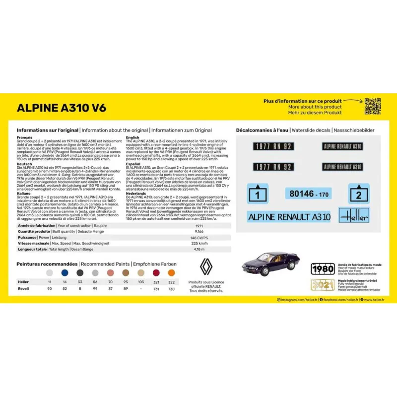 Alpine A310 1/43 Maquette Plastique Heller