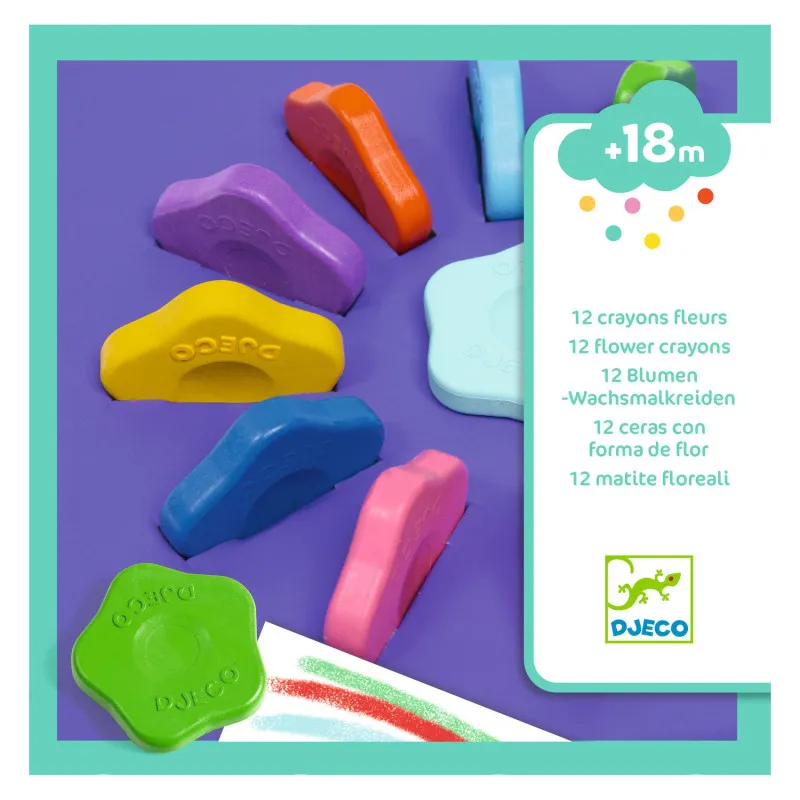 Acheter 12 crayons fleurs - Stylos, crayons, ... - DJECO - Le Nuage...