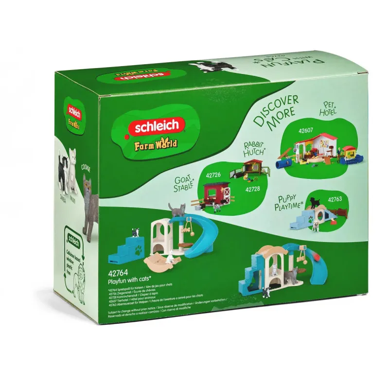 Schleich 42764 Cat Playset – Farm World Figurine Set