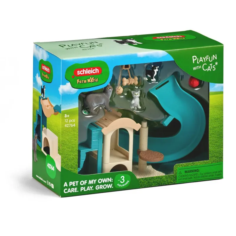 Schleich 42764 Aire de Jeu pour Chats – Coffret Farm World
