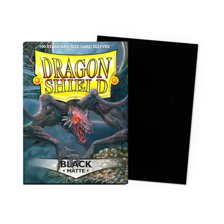Sleeves Dragon Shield Matte Black | 100 protège-cartes TCG