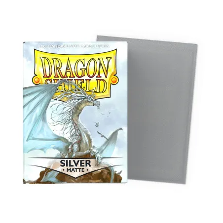 Dragon Shield Matte Silver Sleeves | 100 TCG Card Sleeves