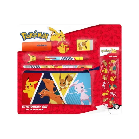 Pokémon Stationery Set - Pencil Case, Pen & Stickers
