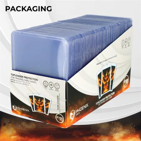 Toploader Phoenix Shield x100 - Protection rigide cartes TCG