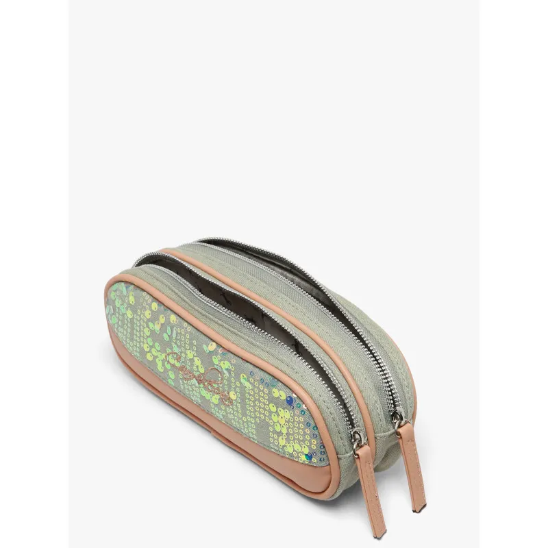 Cameleon Vintage Fantasy Holographic Denim 2-Compartment Pencil Case | Cameleon