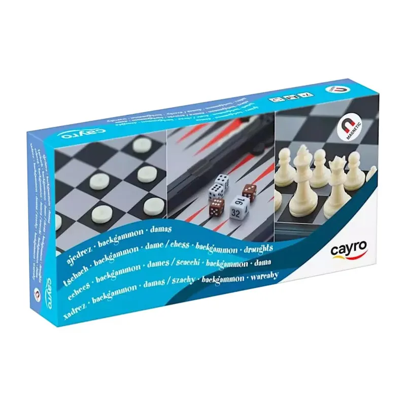 Magnetic Chess, Checkers & Backgammon 3-in-1 - Cayro