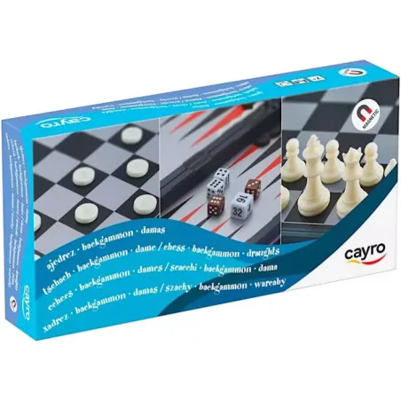 Echecs, Dames et Backgammon Magnetiques 3 en 1 - Cayro