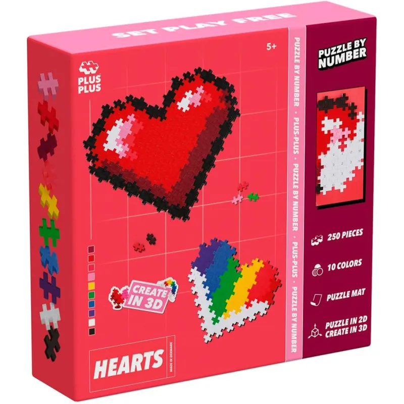 Plus-Plus - Puzzle Cœurs - 250 Pcs | Le Nuage de Charlotte