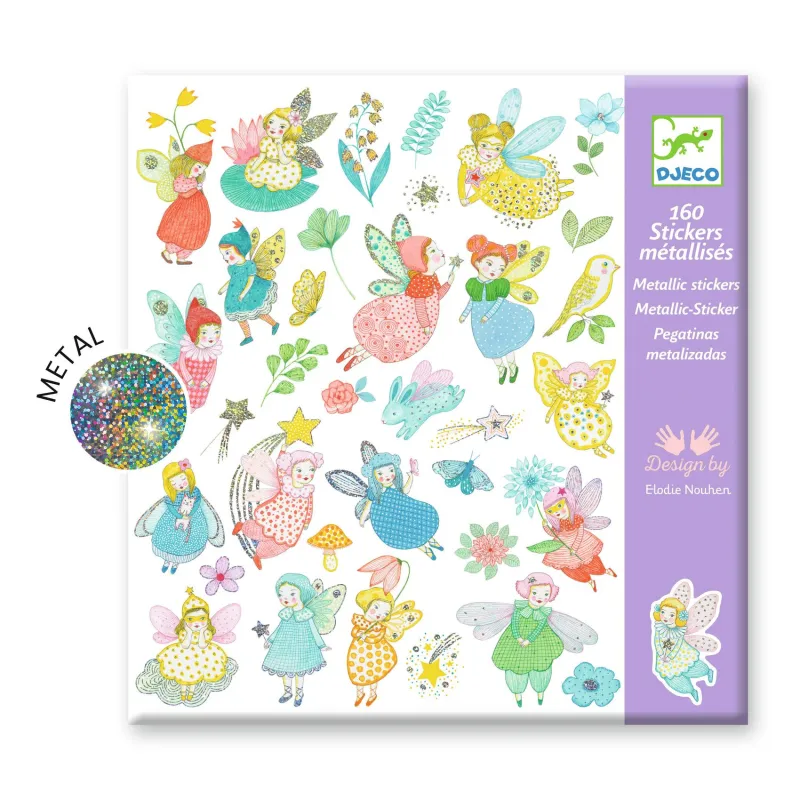 Scintillantes Fées - 160 stickers métallisés Djeco 4 ans