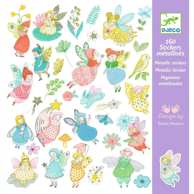 Scintillantes Fées - 160 stickers métallisés Djeco 4 ans
