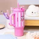 PENfection To Go cup with straw HAPPY
