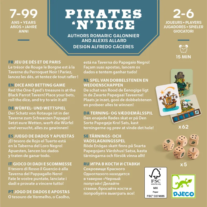 Pirates’n Dice - Djeco dice game from 7 years