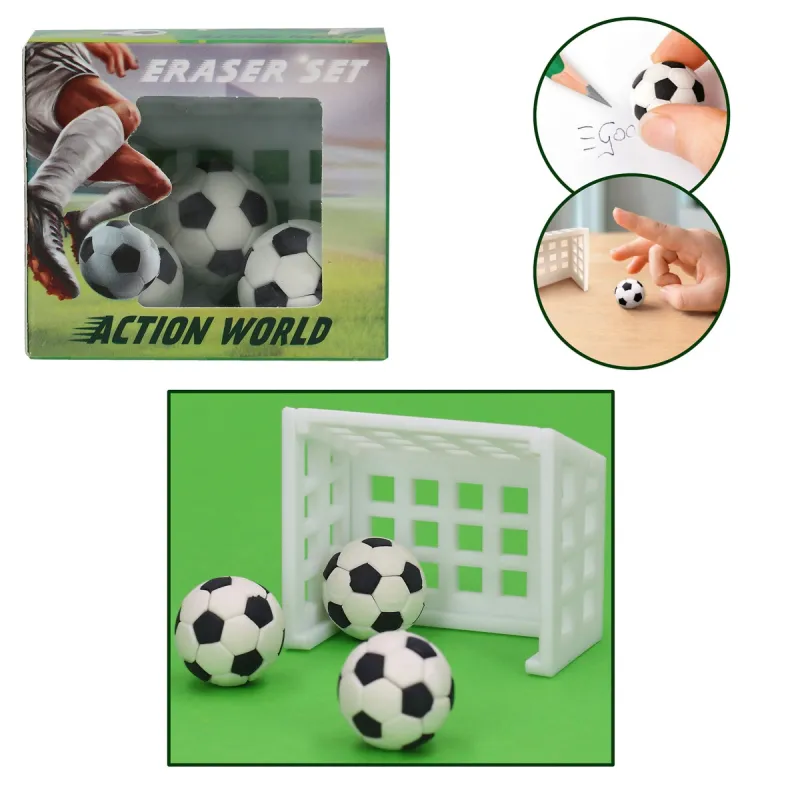 Set de gommes de football - Action World