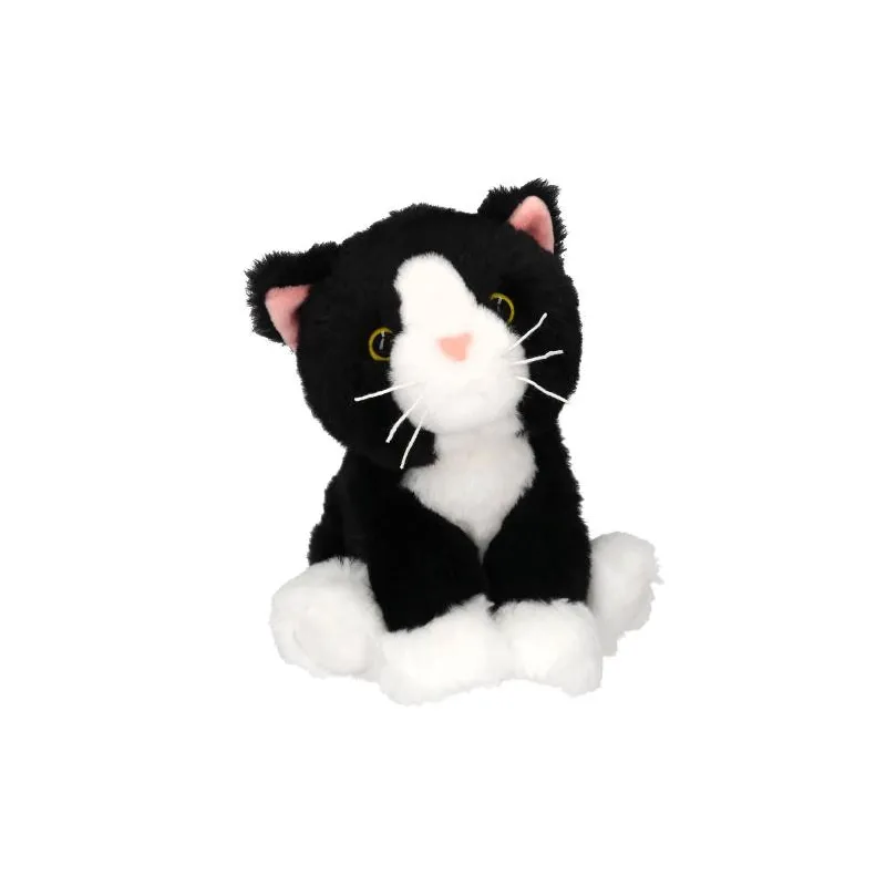 TOPModel - Peluche chat Mochi noir et blanc 16 cm