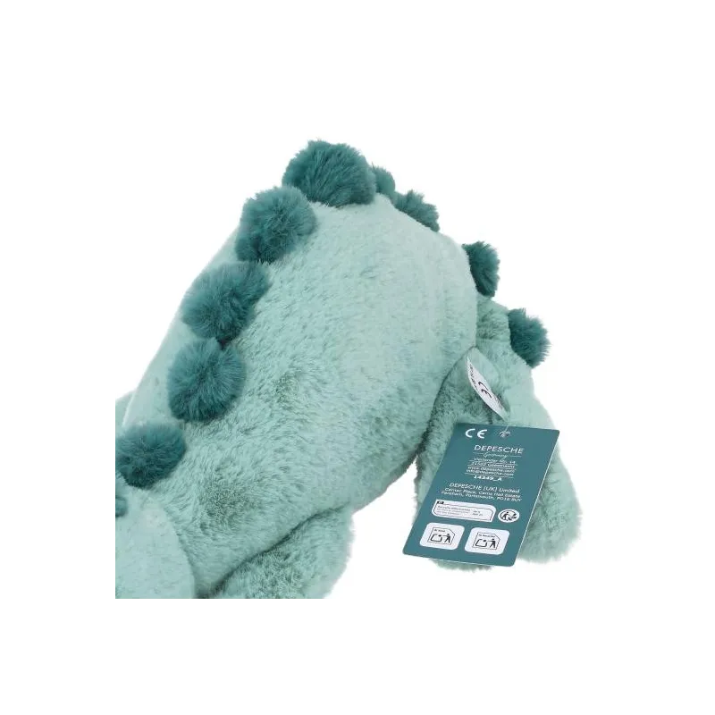 Dino World - Peluche dino allongé vert d’eau
