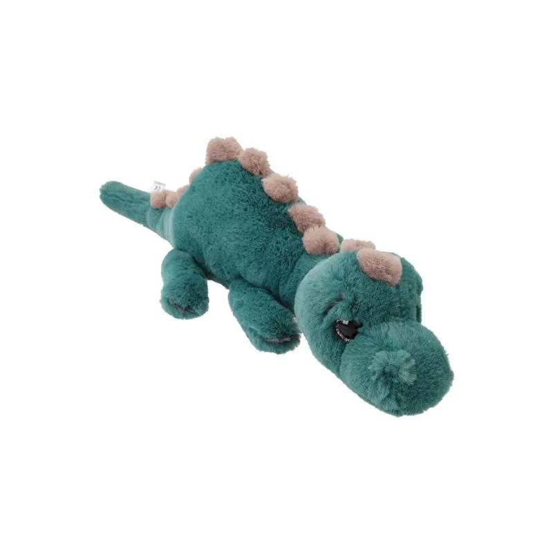 Dino World - Peluche dino allongé vert pétrole