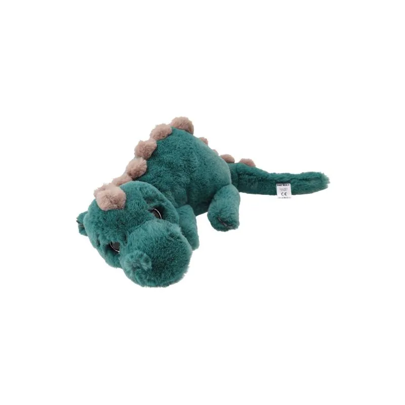 Dino World - Peluche dino allongé vert pétrole