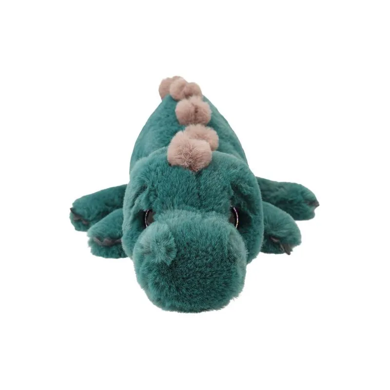 Dino World - Peluche dino allongé vert pétrole