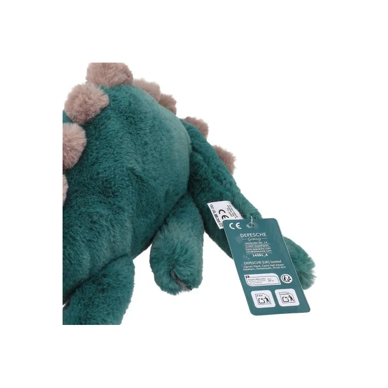 Dino World - Peluche dino allongé vert pétrole