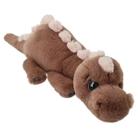 Dino World - Peluche dino allongé brun