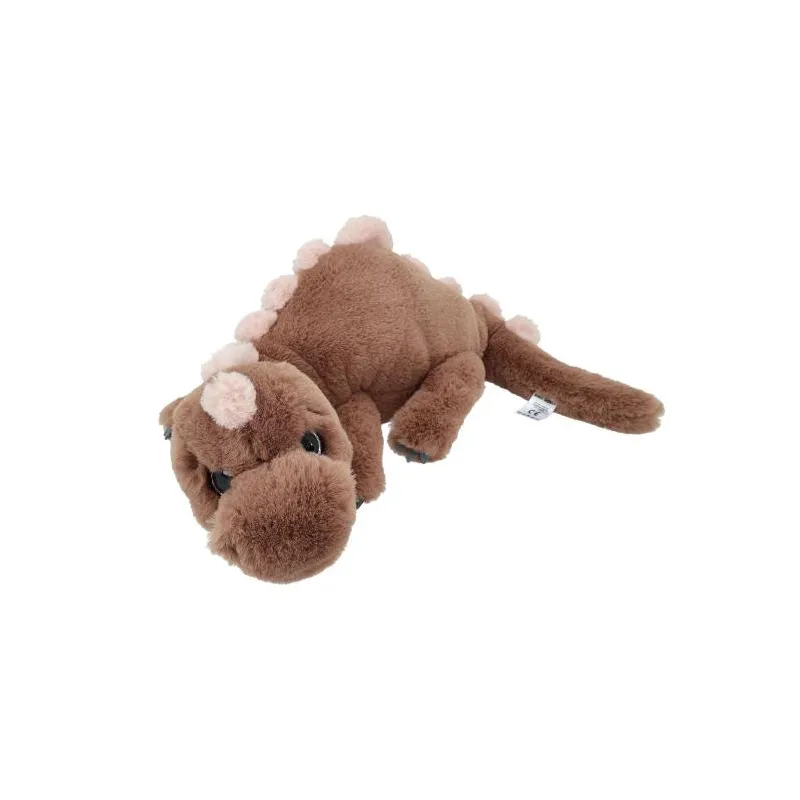 Dino World - Peluche dino allongé brun