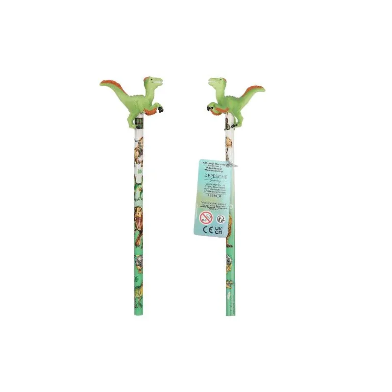 Dino World - Crayon avec figurine - Vélociraptor