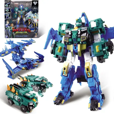 Quantum Heroes Dinoster robot géant 6 en 1 Stego Blast Wing | Le Nuage de Charlotte