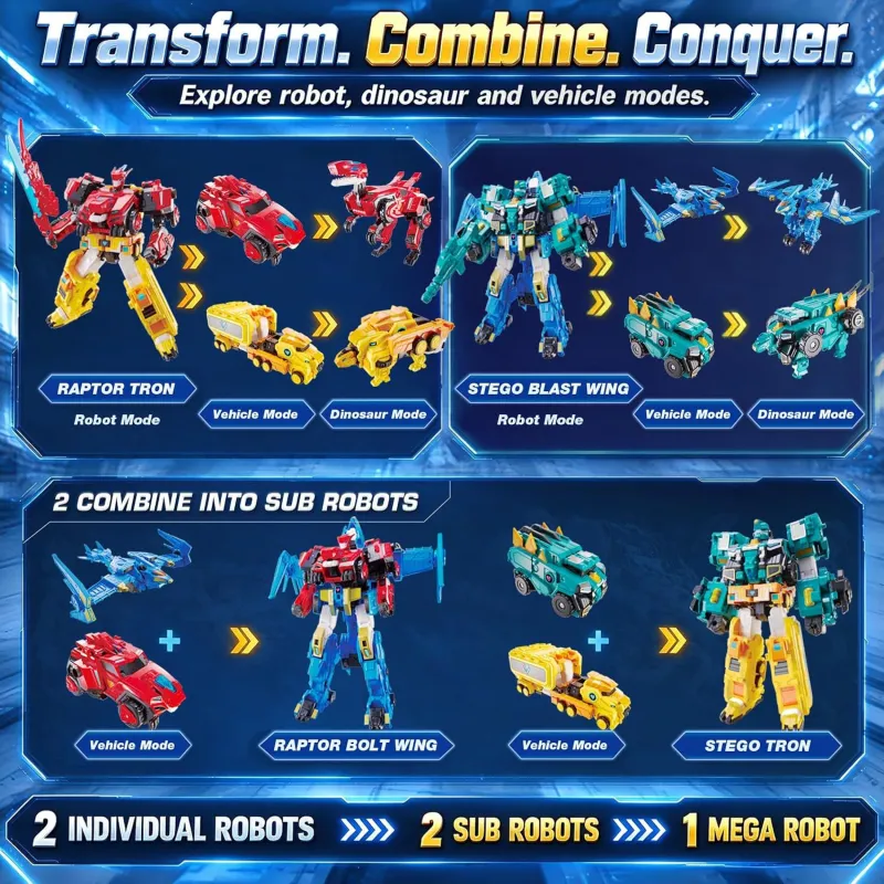 Quantum Heroes Dinoster giant 6-in-1 robot Stego Blast Wing | Le Nuage de Charlotte
