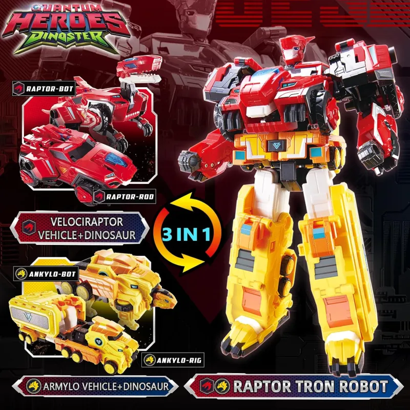 Quantum Heroes Dinoster robot géant 6 en 1 Raptor Tron | Le Nuage de Charlotte