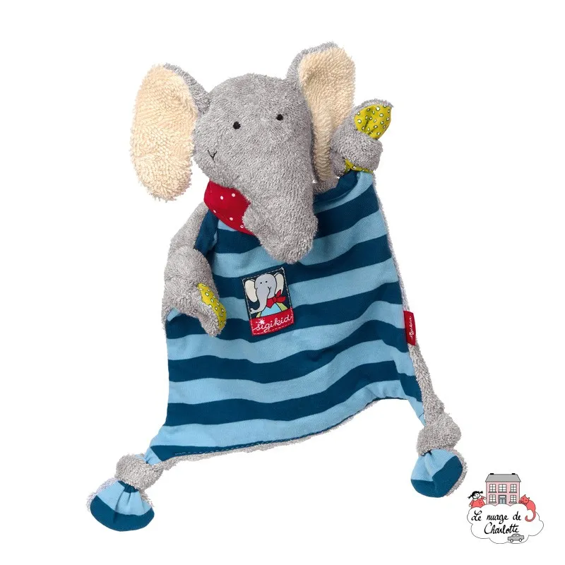 Doudou plat Elephant - SIG-48935 - sigikid - Mes Doudous - Le Nuage de Charlotte