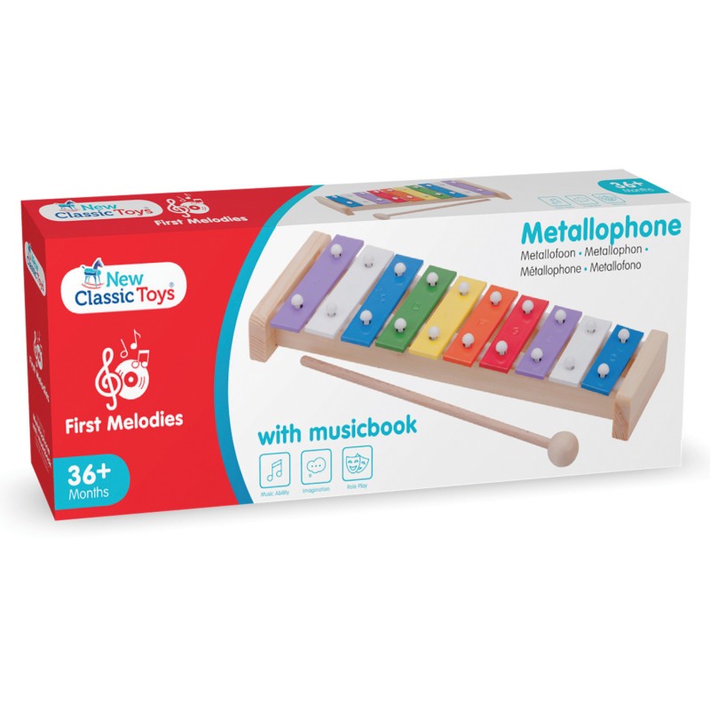 Metallophone with music book (10 bars) - NCT-10215 - New Classic Toys - Music - Le Nuage de Charlotte