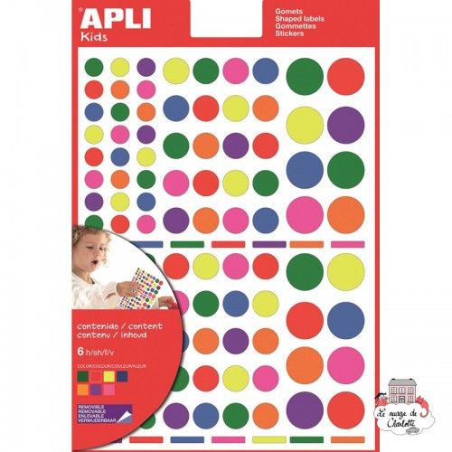 Gommettes Multicolores Ronds - APL-12970 - APLI - Stickers et gommettes - Le Nuage de Charlotte