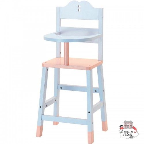 Chaise haute en bois - PCO-P800215 - Petitcollin - Accessoires pour poupées - Le Nuage de Charlotte