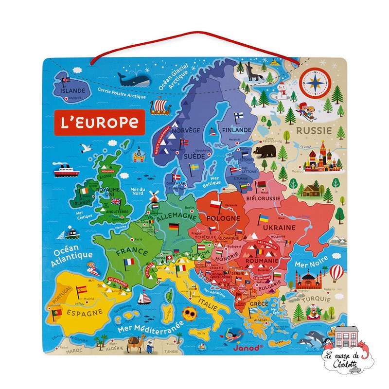 Magnetic European Map - JAN-J05476 - Janod - Magnets - Le Nuage de Charlotte