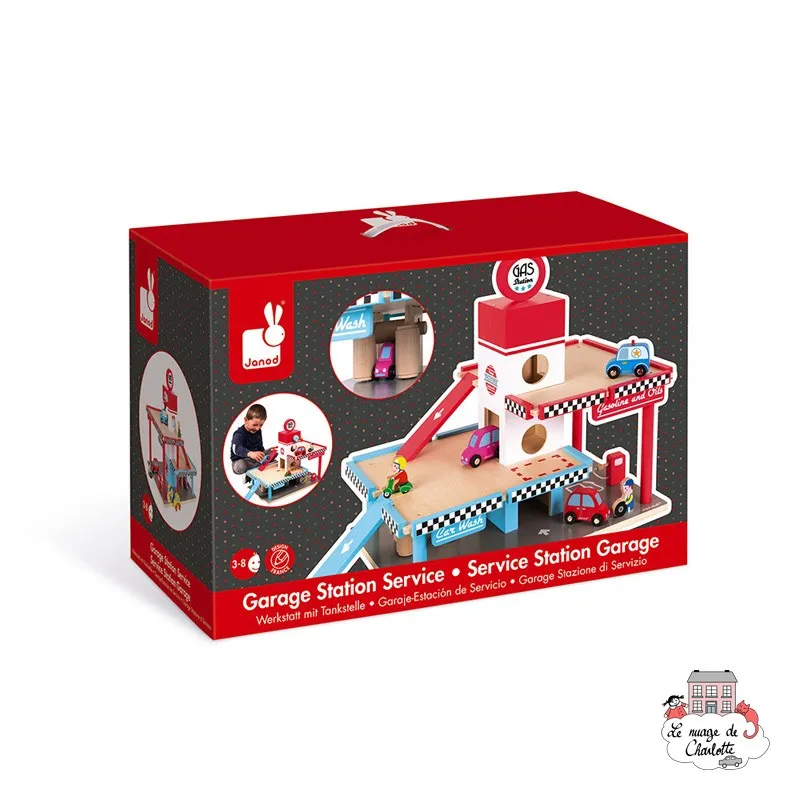 Gas Station (wood) - JAN-J05718 - Janod - Garages and accessories - Le Nuage de Charlotte
