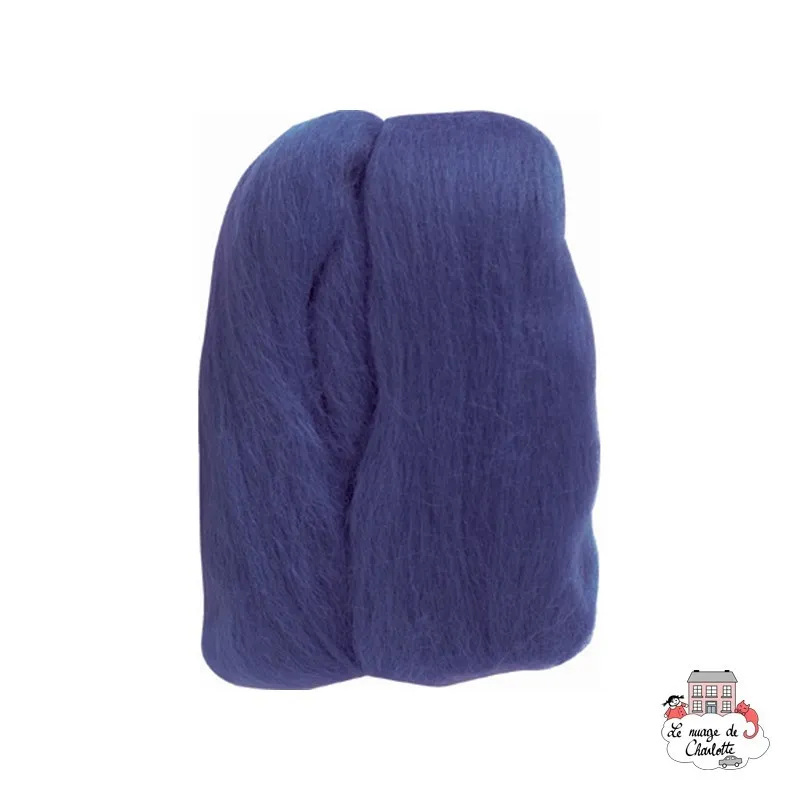 Natural Wool Roving - Blue - CLV-7923 - Clover - Felting - Le Nuage de Charlotte