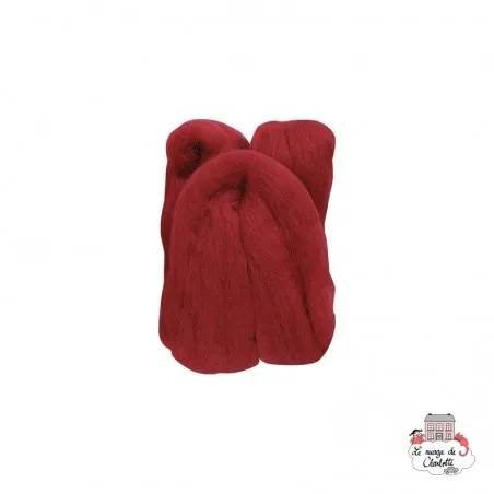 Natural Wool Roving - Red - CLV-7927 - Clover - Felting - Le Nuage de Charlotte
