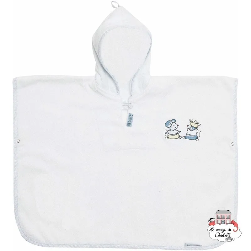 Bath poncho (T86/92) - Little Mice - White - BBJ-ponchomice - bébé-jou - Bath linen - Le Nuage de Charlotte