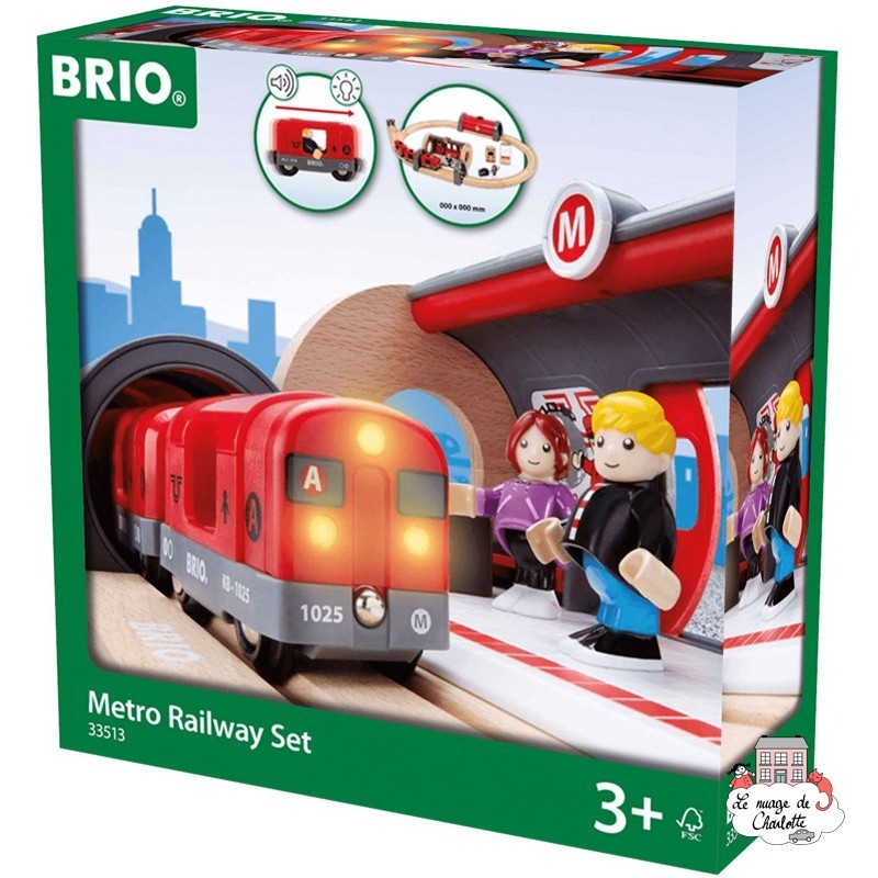 Metro Railway Set - BRI-33513 - Brio - Wooden Railway and Trains - Le Nuage de Charlotte