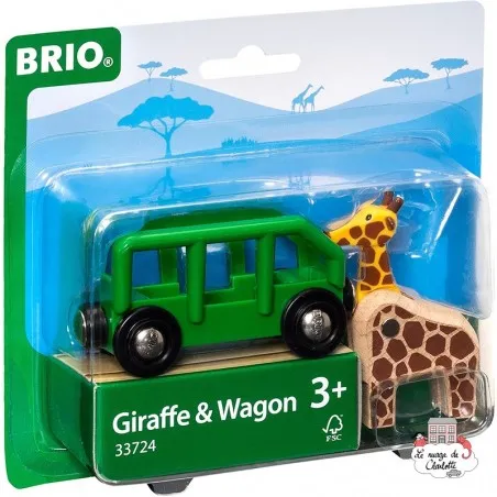 Giraffe & Wagon - BRI-33724 - Brio - Wooden Railway and Trains - Le Nuage de Charlotte