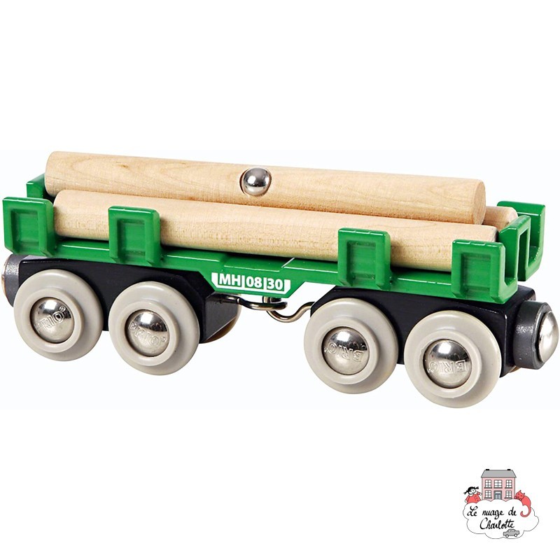 Lumber Loading Wagon - BRI-33696 - Brio - Wooden Railway and Trains - Le Nuage de Charlotte