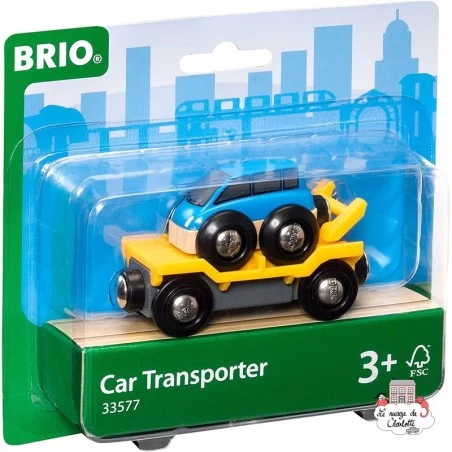 Wagon transport de voiture avec rampe - BRI-33577 - Brio - Petits trains en bois - Le Nuage de Charlotte