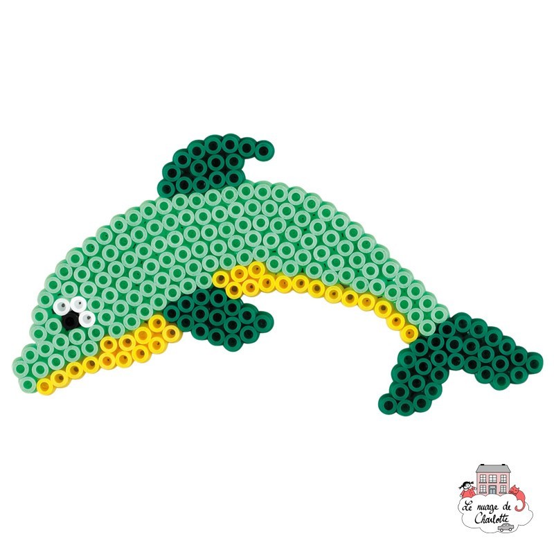 Plaque pour perles à repasser dauphin midi Hama : King Jouet, Perles Hama -  Jeux créatifs