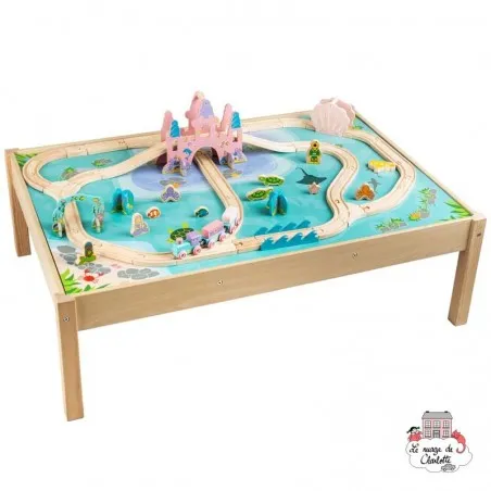 Mermaid Train Set and Table - BIG-BJT088 - Bigjigs - Wooden Railway and Trains - Le Nuage de Charlotte
