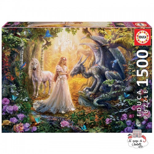Dragon, princesse et licorne - EDU-17696 - Educa Borras - Puzzles pour les plus grands - Le Nuage de Charlotte