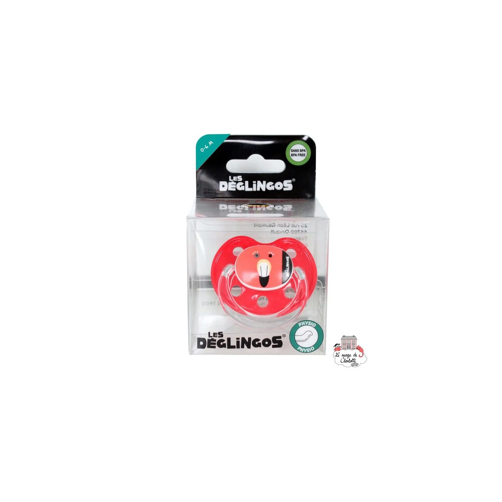 Sucette silicone Flamingos le flamant rose - DEG-60125 - Les Déglingos - Biberons et accessoires - Le Nuage de Charlotte
