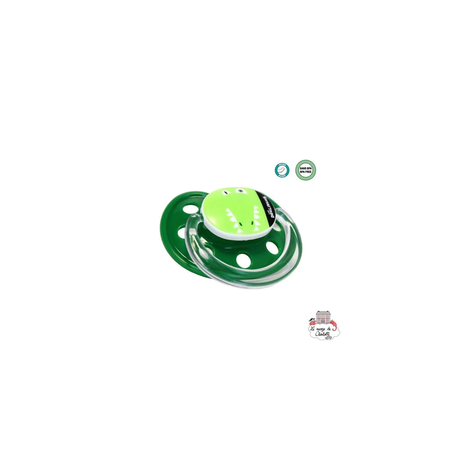 Silicone dummy Aligatos the alligator - T1 (0-6 months) - DEG-60124 - Les Déglingos - Baby bottles and pacifiers - Le Nuage d...