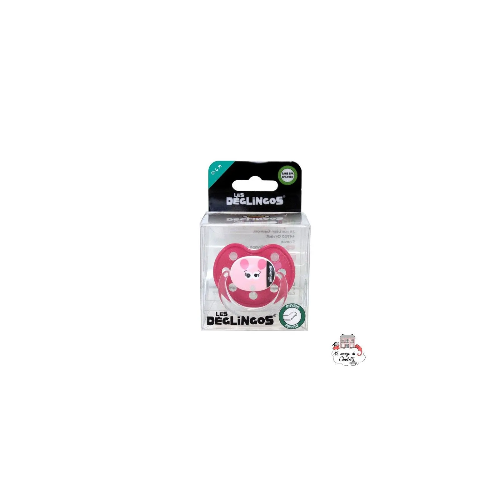 Sucette silicone Coquelicos la souris - DEG-60123 - Les Déglingos - Biberons et accessoires - Le Nuage de Charlotte